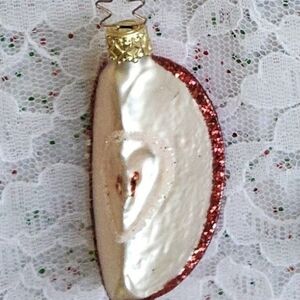 Vintage Blown Glass Apple Glitter Ornament